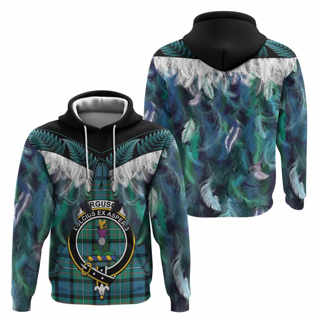Ferguson (Fergusson) Tartan Crest Hoodie New Zealand Maori Korowai Cloak