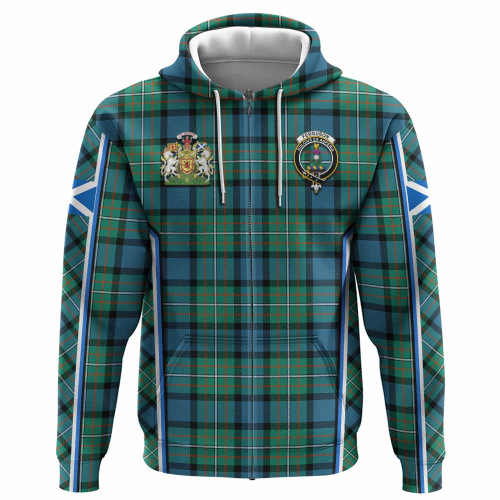 Ferguson (Fergusson) Tartan Crest Hoodie Scotland Coat of Arm Flag Style - Tartan Vibes Clothing