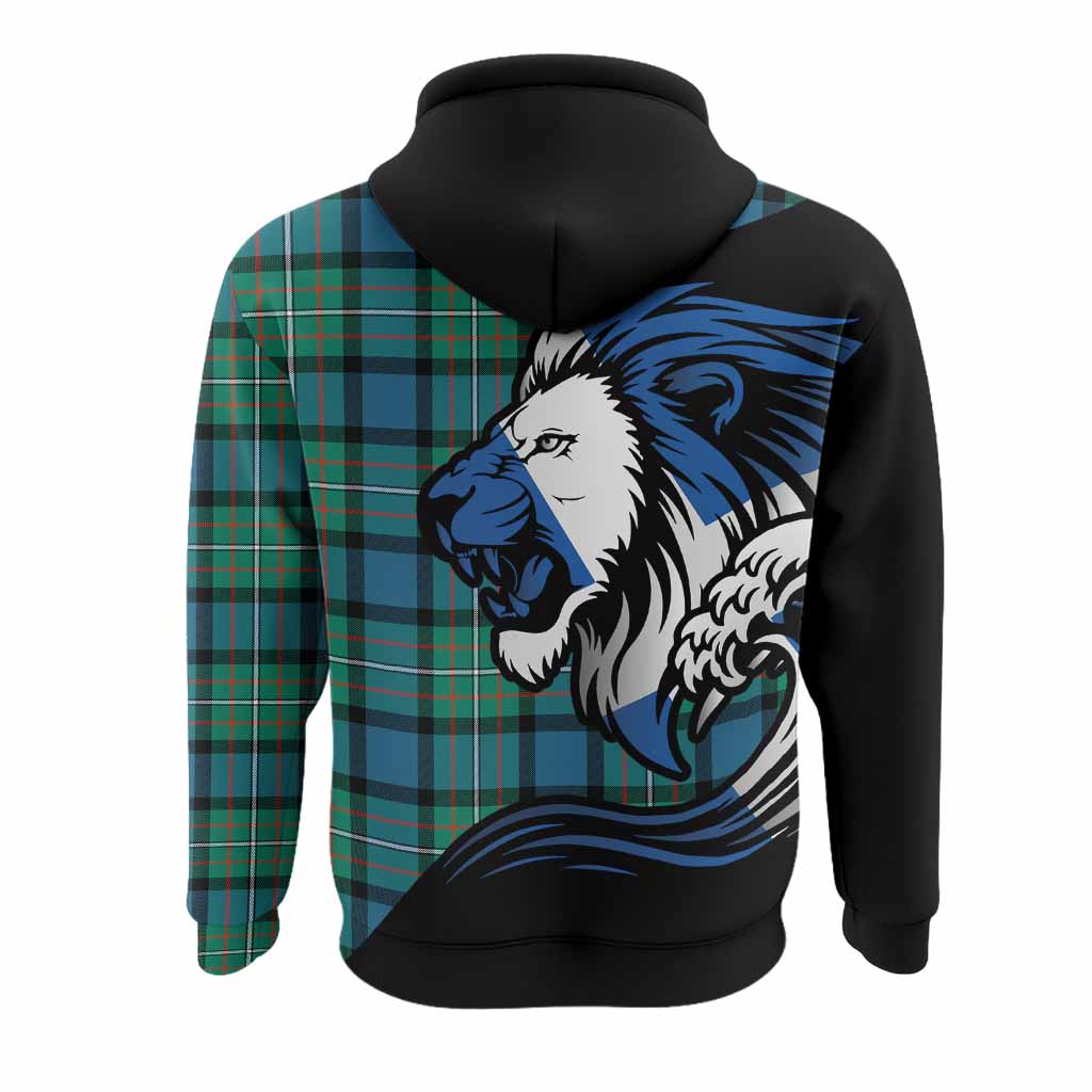 Ferguson (Fergusson) Tartan Crest Hoodie Scottish Golden Lions Wave Flow
