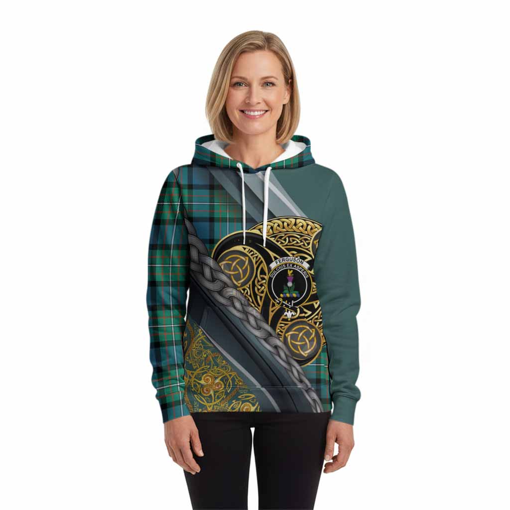 Ferguson (Fergusson) Tartan Crest Hoodie Scottish Triskele Celtic