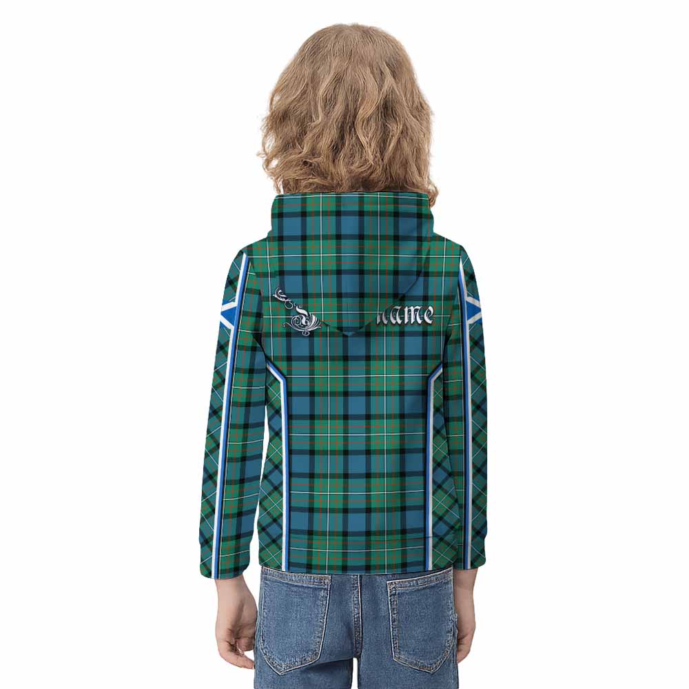 Ferguson (Fergusson) Tartan Crest Kid Hoodie Scotland Coat of Arm Flag Style - Tartan Vibes Clothing