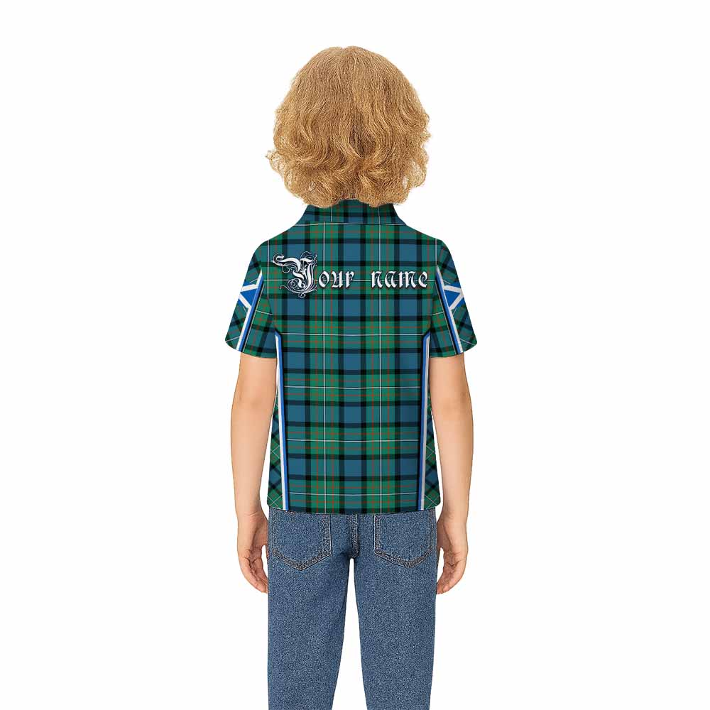 Ferguson (Fergusson) Tartan Crest Kid Polo Shirt Scotland Coat of Arm Flag Style - Tartan Vibes Clothing