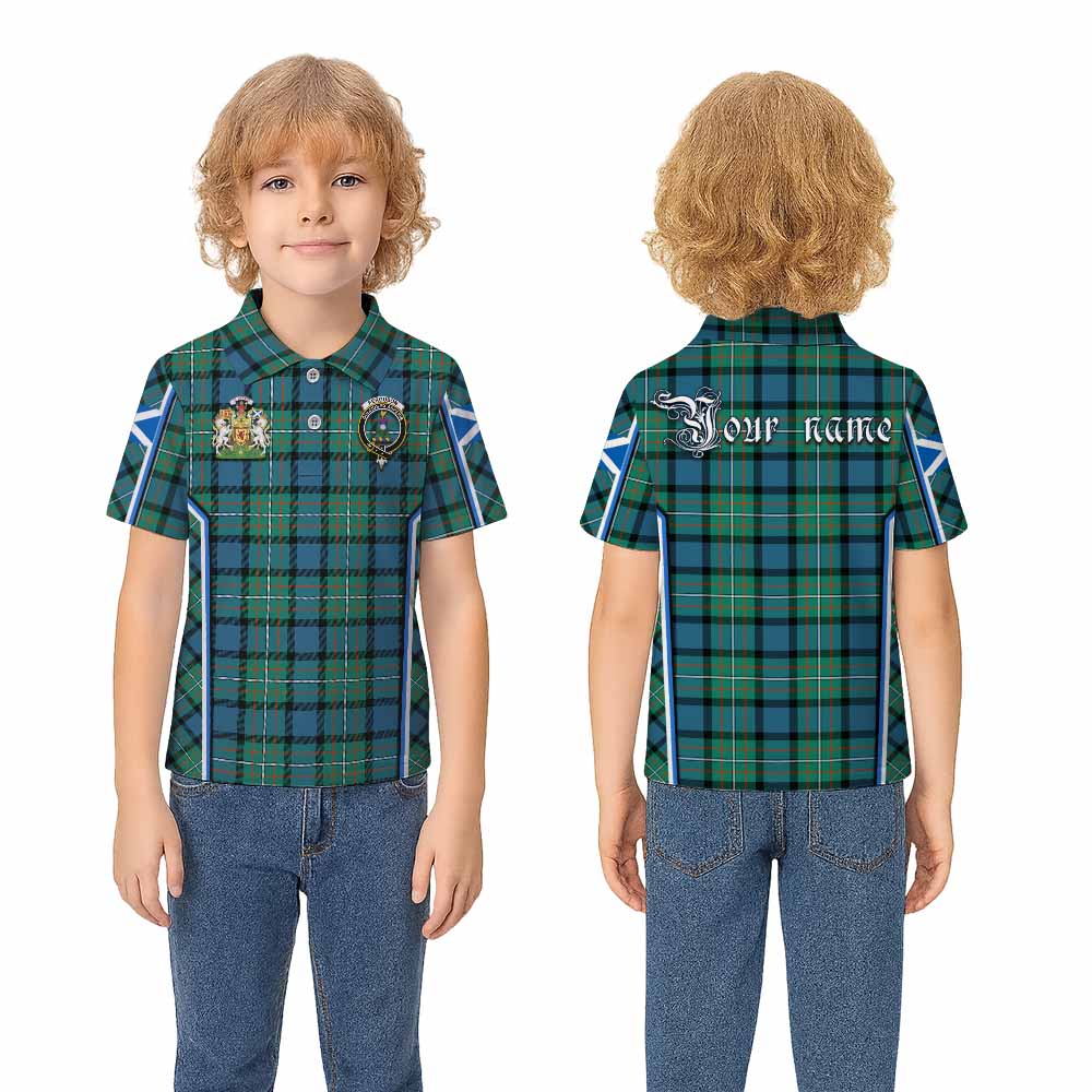 Ferguson (Fergusson) Tartan Crest Kid Polo Shirt Scotland Coat of Arm Flag Style - Tartan Vibes Clothing