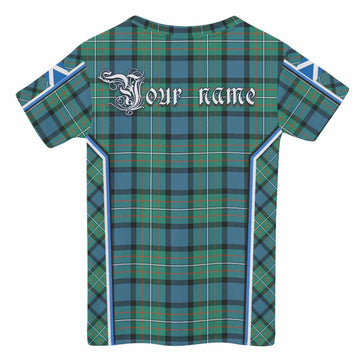 Ferguson (Fergusson) Tartan Crest Kid T-shirt Scotland Coat of Arm Flag Style - Tartan Vibes Clothing