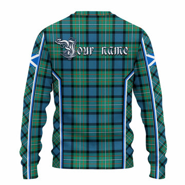Ferguson (Fergusson) Tartan Crest Knitted Sweater Scotland Coat of Arm Flag Style - Tartan Vibes Clothing
