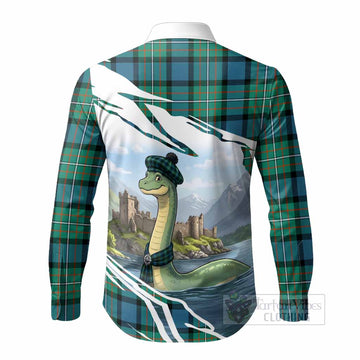 Ferguson (Fergusson) Tartan Crest Loch Ness Monster Scottish Heritage Art Long Sleeve Button Shirts