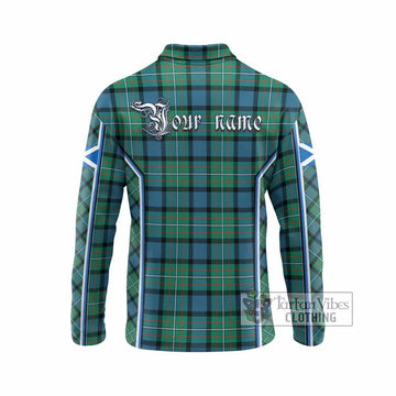 Ferguson (Fergusson) Tartan Crest Long Sleeve Polo Shirt Scotland Coat of Arm Flag Style
