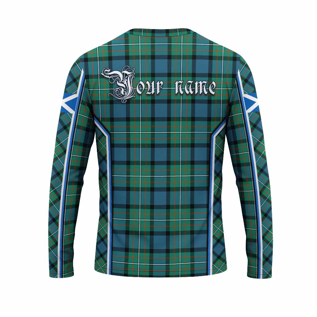 Ferguson (Fergusson) Tartan Crest Long Sleeve T-Shirt Scotland Coat of Arm Flag Style - Tartan Vibes Clothing
