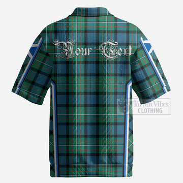 Ferguson (Fergusson) Tartan Crest Men’s Polo Sweater Top Scotland Coat of Arm Flag Style