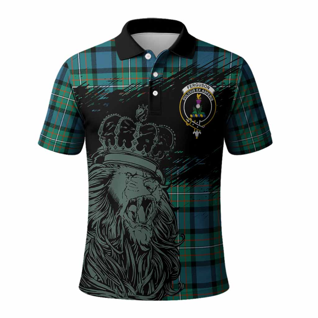 Ferguson (Fergusson) Tartan Crest Polo Shirt Crowned Lion Heritage Style