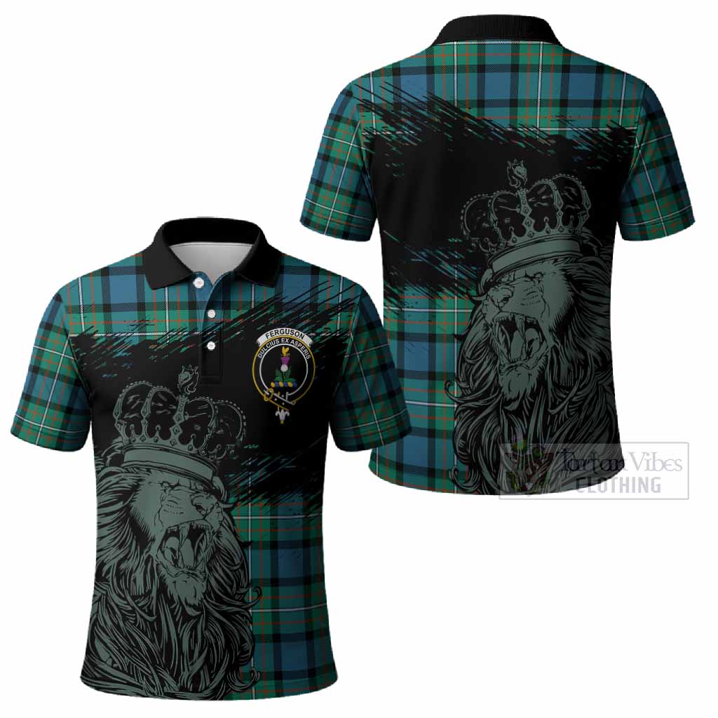 Ferguson (Fergusson) Tartan Crest Polo Shirt Crowned Lion Heritage Style