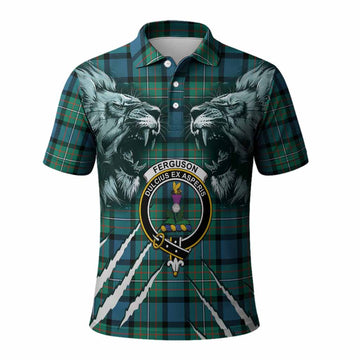 Ferguson (Fergusson) Tartan Crest Polo Shirt Ferocious Lion Style