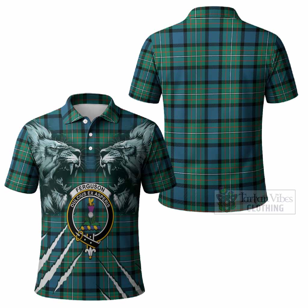 Ferguson (Fergusson) Tartan Crest Polo Shirt Ferocious Lion Style