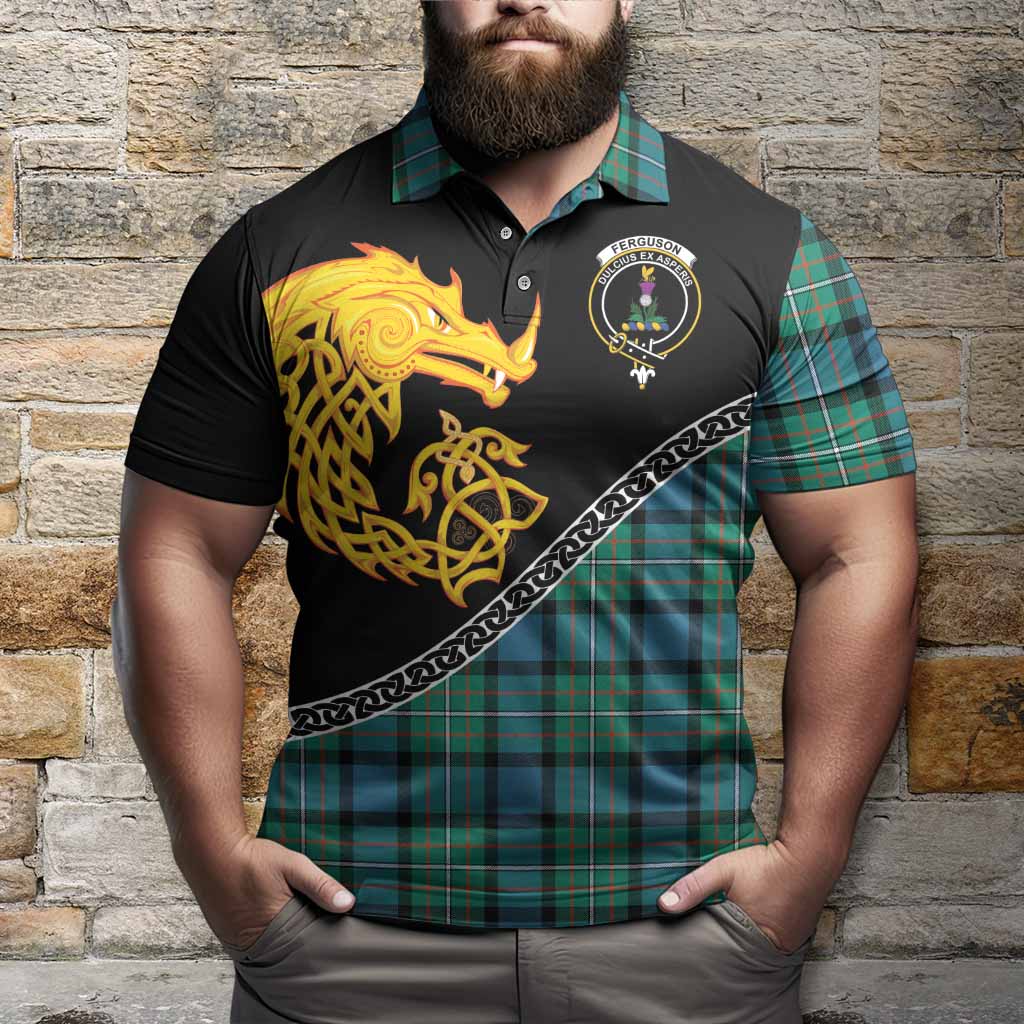 Ferguson (Fergusson) Tartan Crest Polo Shirt Legendary Dragon Knot Half Style