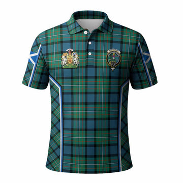 Ferguson (Fergusson) Tartan Crest Polo Shirt Scotland Coat of Arm Flag Style - Tartan Vibes Clothing