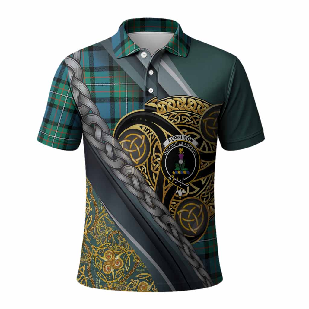 Ferguson (Fergusson) Tartan Crest Polo Shirt Scottish Triskele Celtic