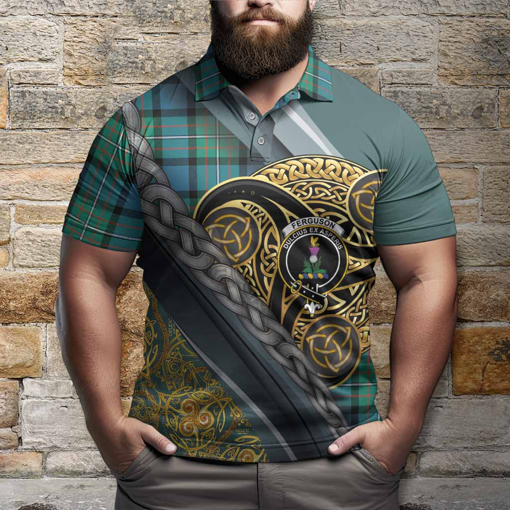 Ferguson (Fergusson) Tartan Crest Polo Shirt Scottish Triskele Celtic
