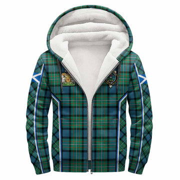 Ferguson (Fergusson) Tartan Crest Sherpa Hoodie Scotland Coat of Arm Flag Style