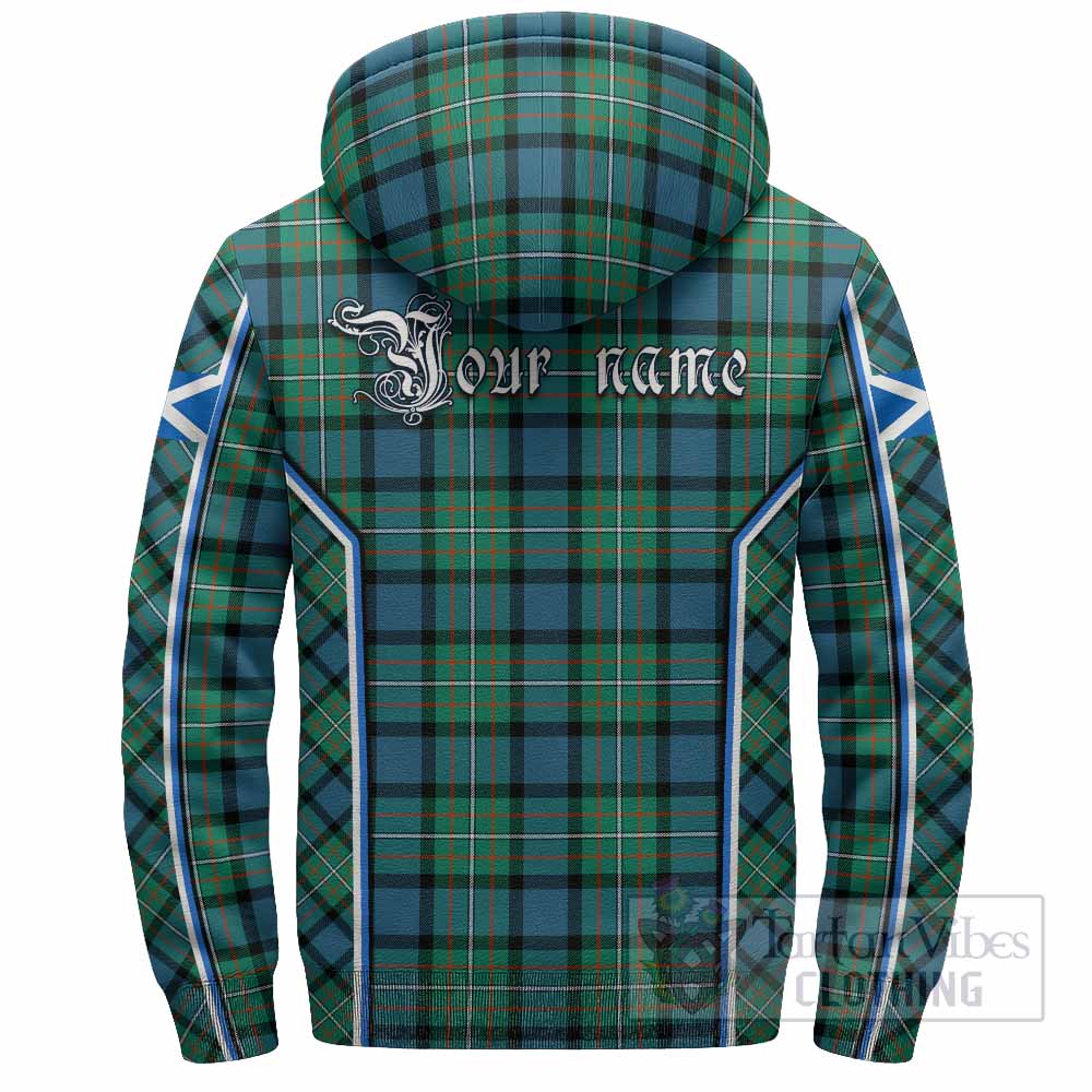 Ferguson (Fergusson) Tartan Crest Sherpa Hoodie Scotland Coat of Arm Flag Style - Tartan Vibes Clothing