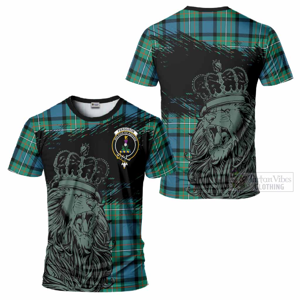 Ferguson (Fergusson) Tartan Crest T-Shirt Crowned Lion Heritage Style