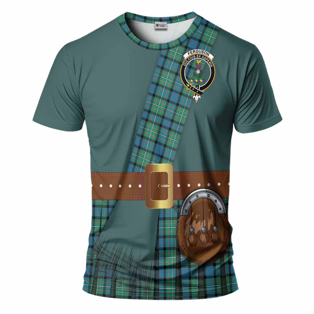 Ferguson (Fergusson) Tartan Crest T-Shirt Kilt Costume Style