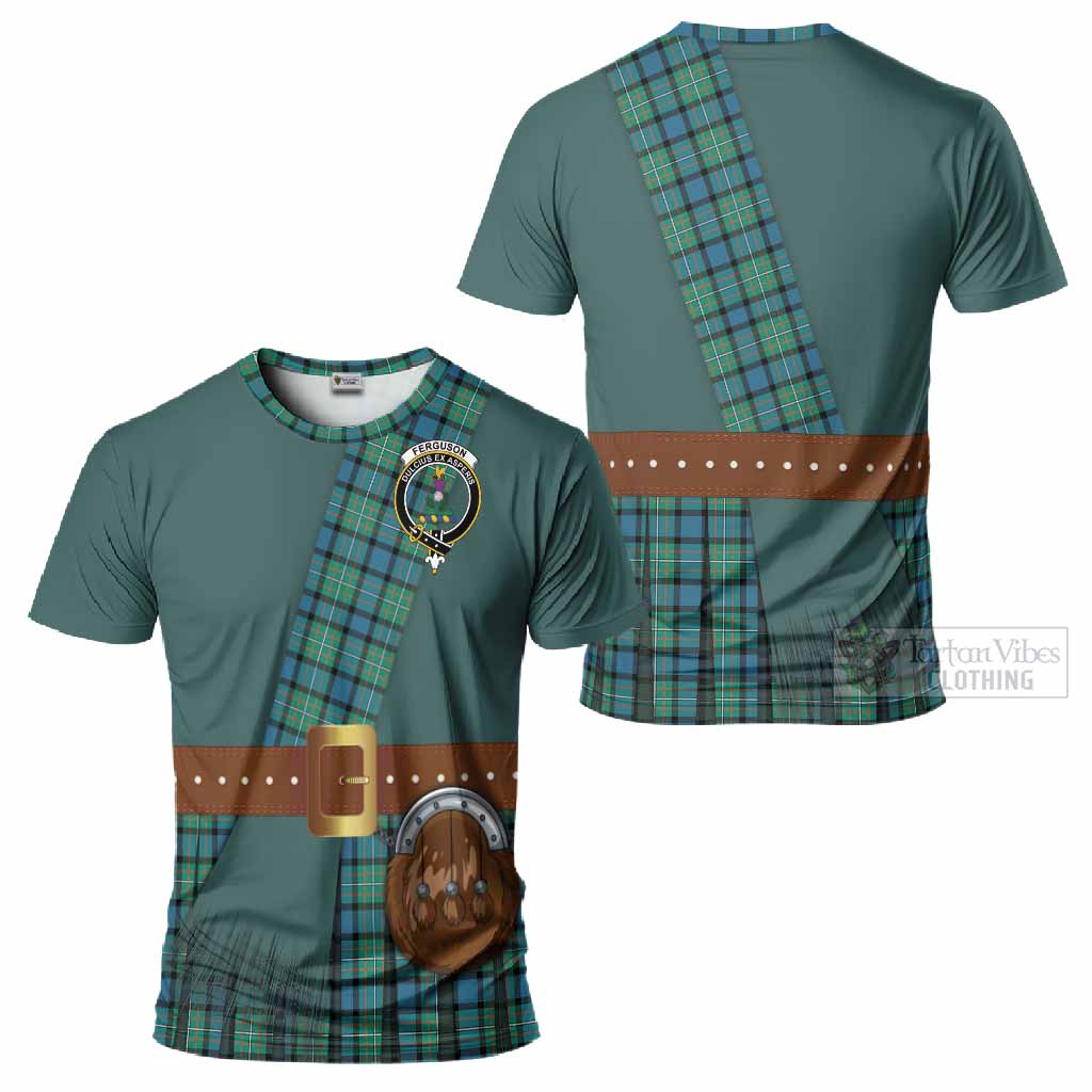 Ferguson (Fergusson) Tartan Crest T-Shirt Kilt Costume Style