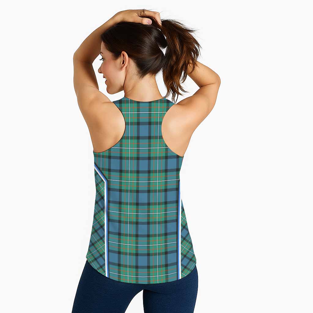 Ferguson (Fergusson) Tartan Crest Women Racerback Tanks Scotland Coat of Arm Flag Style - Tartan Vibes Clothing