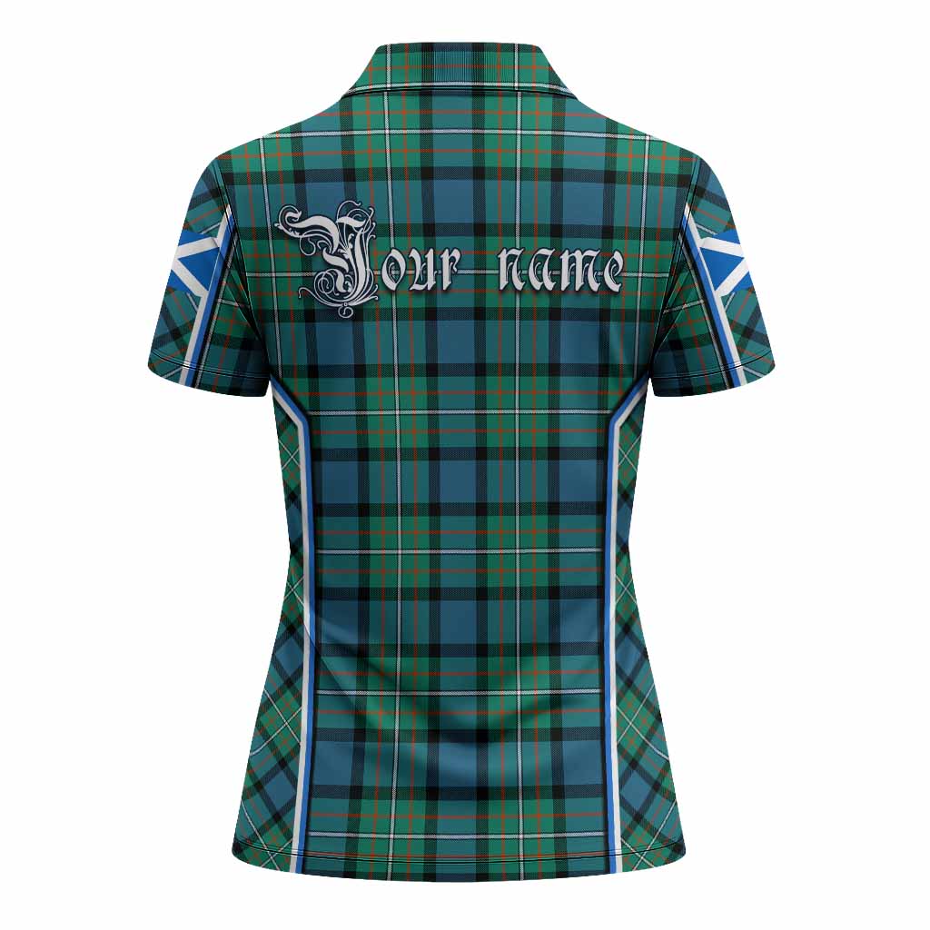 Ferguson (Fergusson) Tartan Crest Women's Polo Shirt Scotland Coat of Arm Flag Style - Tartan Vibes Clothing