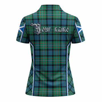 Ferguson (Fergusson) Tartan Crest Women's Polo Shirt Scotland Coat of Arm Flag Style