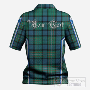 Ferguson (Fergusson) Tartan Crest Women’s Polo Sweater Top Scotland Coat of Arm Flag Style
