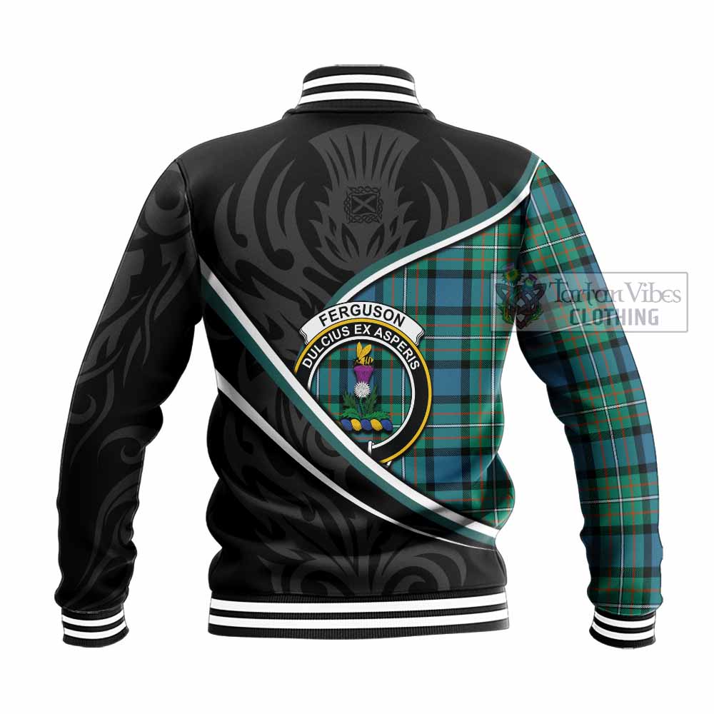 Ferguson (Fergusson) Tartan Family Crest Baseball Jacket Celtic Scottish Thistle Floral - Tartan Vibes Clothing