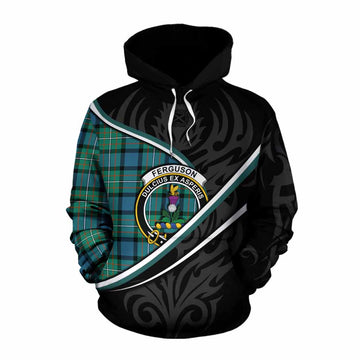 Ferguson (Fergusson) Tartan Family Crest Cotton Hoodie Celtic Scottish Thistle Floral - Tartan Vibes Clothing