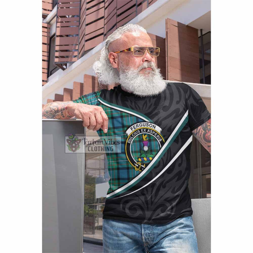 Ferguson (Fergusson) Tartan Family Crest Cotton T-shirt Celtic Scottish Thistle Floral - Tartan Vibes Clothing