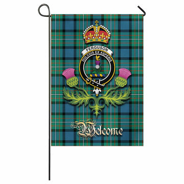 Ferguson (Fergusson) Tartan Family Crest Garden Flag Royal Thistle Welcome Style