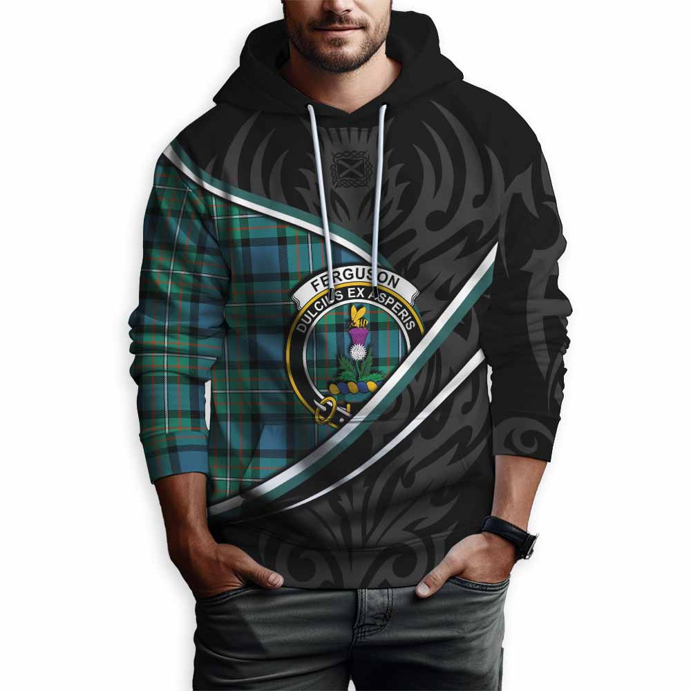 Ferguson (Fergusson) Tartan Family Crest Hoodie Celtic Scottish Thistle Floral - Tartan Vibes Clothing