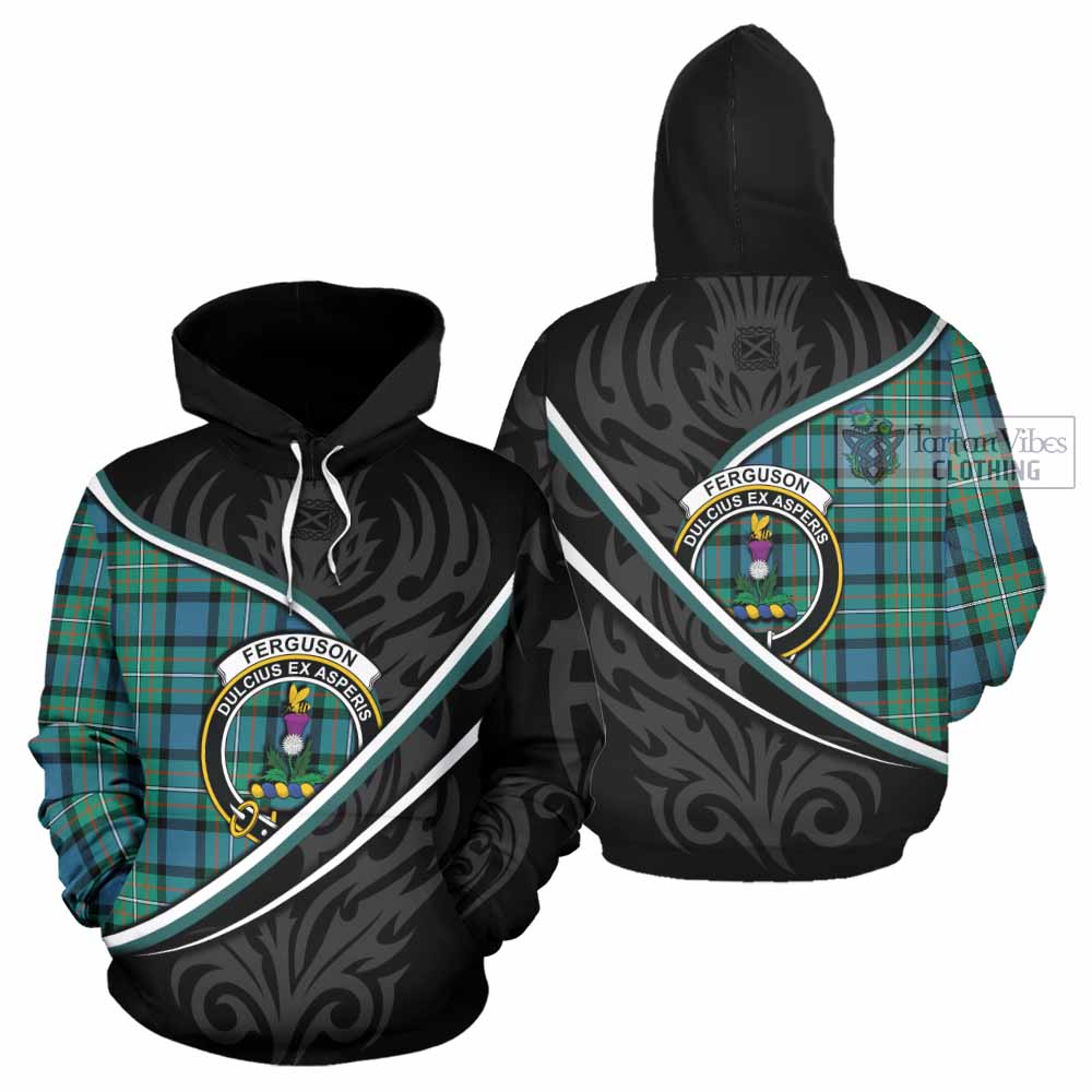 Ferguson (Fergusson) Tartan Family Crest Hoodie Celtic Scottish Thistle Floral - Tartan Vibes Clothing
