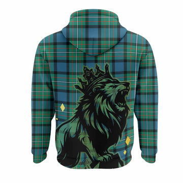 Ferguson (Fergusson) Tartan Family Crest Hoodie Crowned Lion Roaring