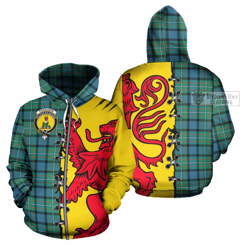 Ferguson (Fergusson) Tartan Family Crest Hoodie Lion Rampant Honor - Tartan Vibes Clothing