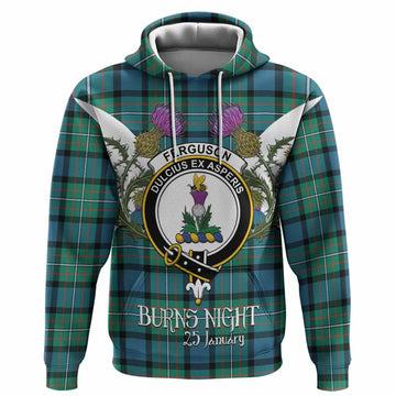 Ferguson (Fergusson) Tartan Family Crest Hoodie Scottish Burns Night Thistle Floral