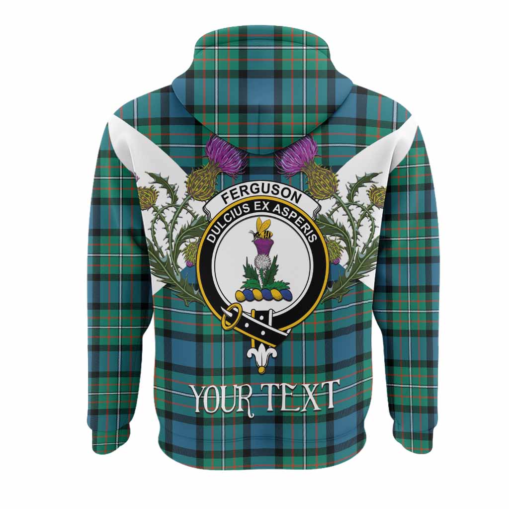 Ferguson (Fergusson) Tartan Family Crest Hoodie Scottish Burns Night Thistle Floral