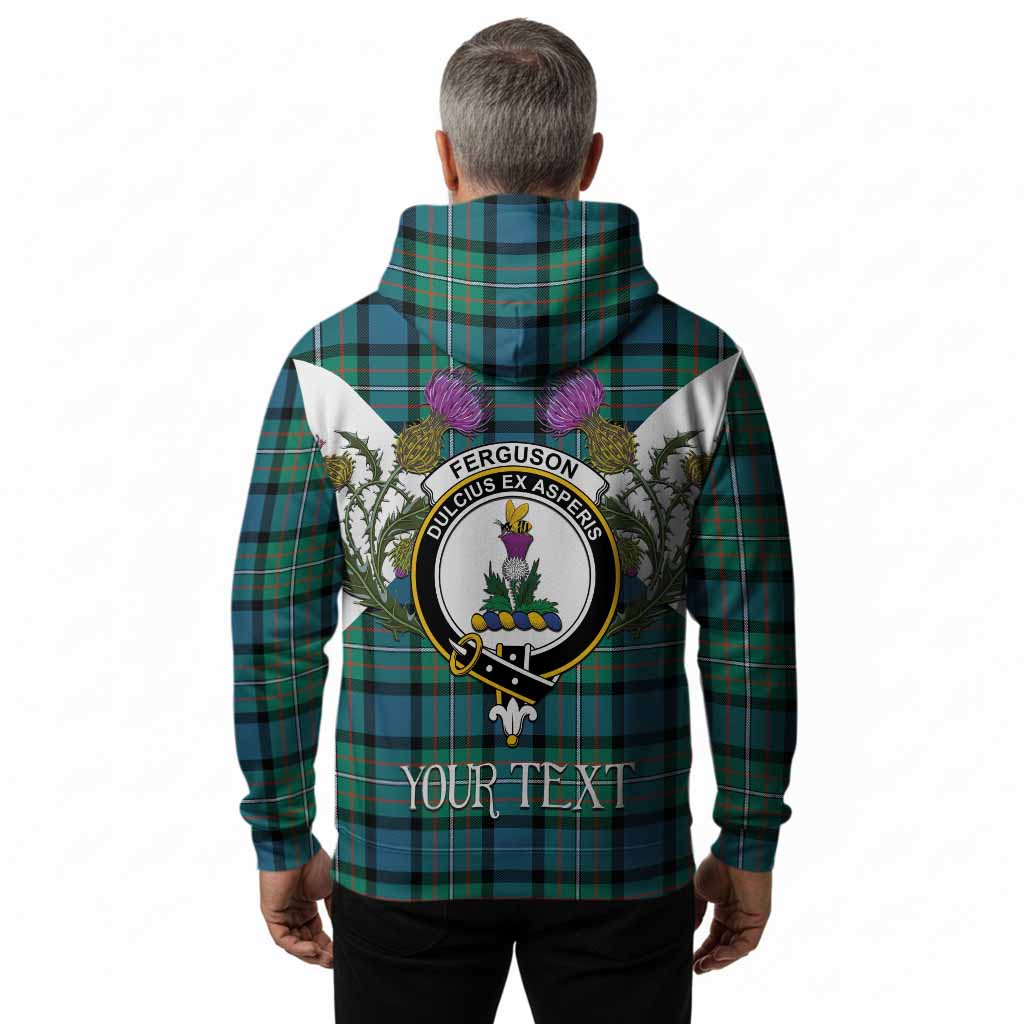 Ferguson (Fergusson) Tartan Family Crest Hoodie Scottish Burns Night Thistle Floral