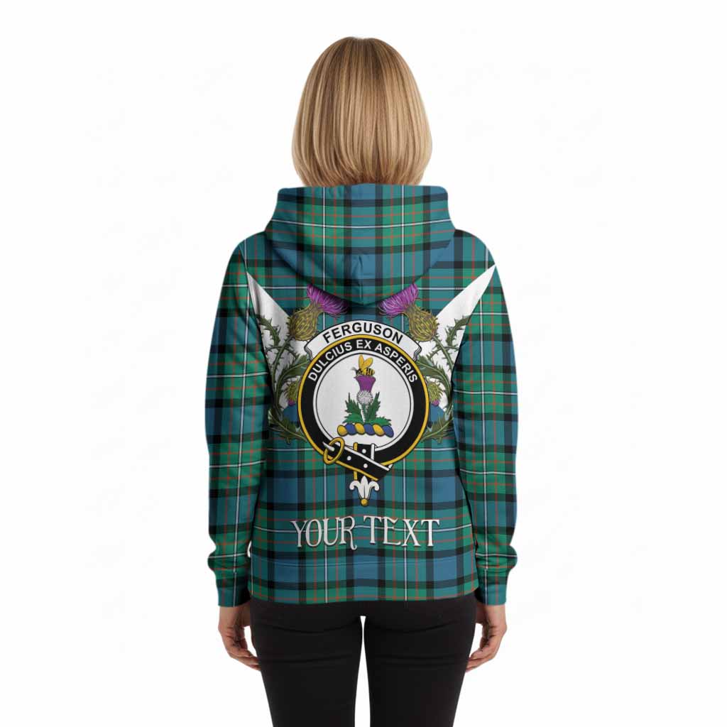 Ferguson (Fergusson) Tartan Family Crest Hoodie Scottish Burns Night Thistle Floral
