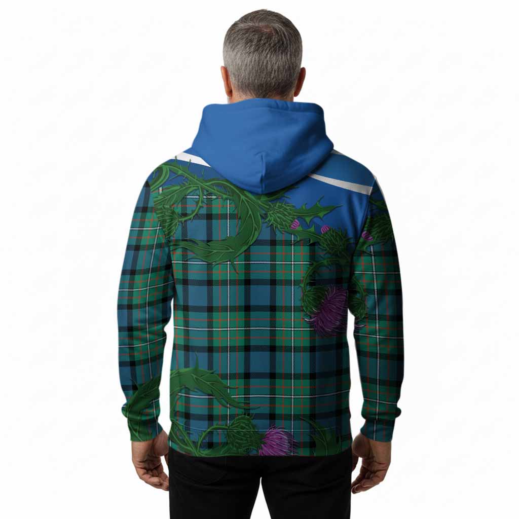 Ferguson (Fergusson) Tartan Family Crest Hoodie Thistle in Minimalism