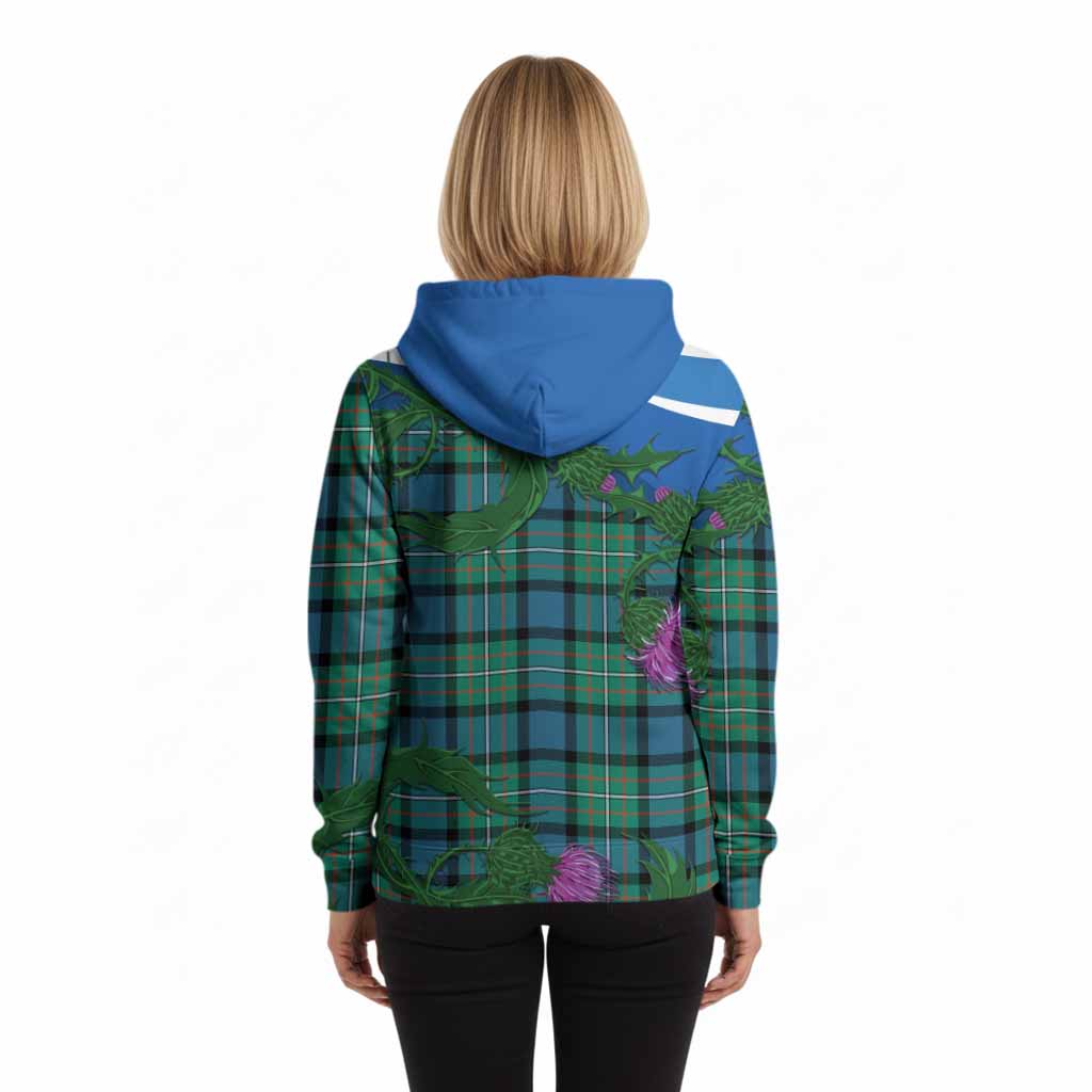 Ferguson (Fergusson) Tartan Family Crest Hoodie Thistle in Minimalism
