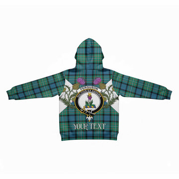 Ferguson (Fergusson) Tartan Family Crest Kid Hoodie Scottish Burns Night Thistle Floral