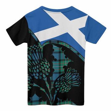 Ferguson (Fergusson) Tartan Family Crest Kid T-shirt Scotland Thistle Floral Flag Style