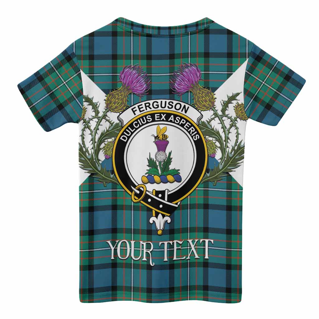 Ferguson (Fergusson) Tartan Family Crest Kid T-shirt Scottish Burns Night Thistle Floral