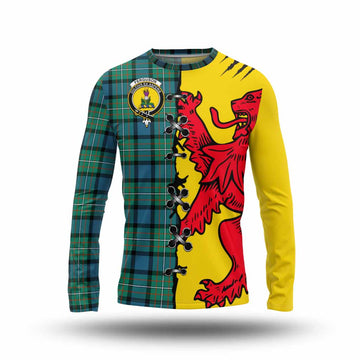 Ferguson (Fergusson) Tartan Family Crest Long Sleeve T-Shirt Lion Rampant Honor - Tartan Vibes Clothing