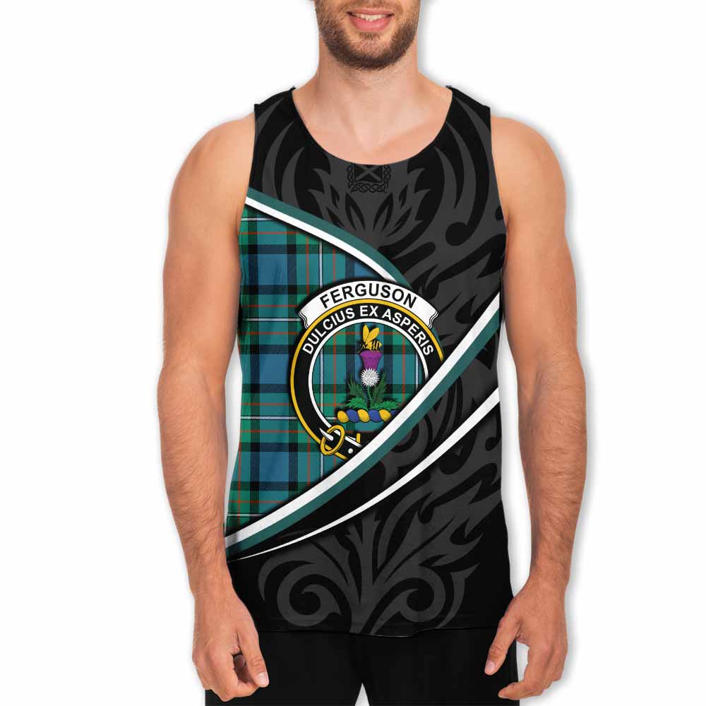 Ferguson (Fergusson) Tartan Family Crest Men Tank Top Celtic Scottish Thistle Floral - Tartan Vibes Clothing