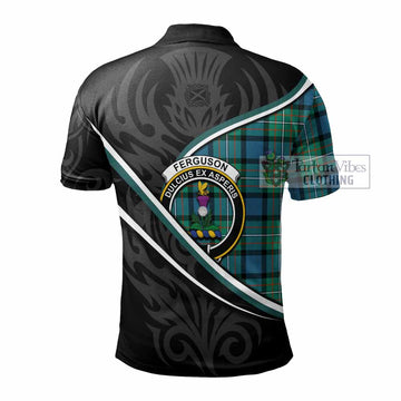 Ferguson (Fergusson) Tartan Family Crest Polo Shirt Celtic Scottish Thistle Floral